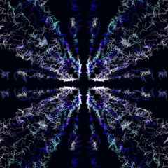 Abstract feather pattern on a black background