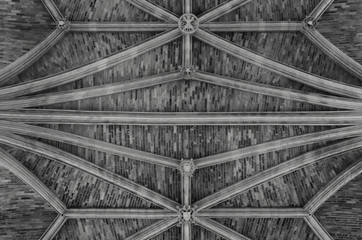 Stone textured background of the ceiling of the gothic Cathedral of Saint-andré, Bordeaux, France