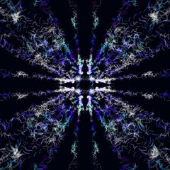 Abstract feather pattern on a black background