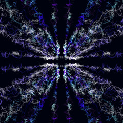 Abstract feather pattern on a black background