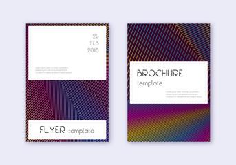 Stylish cover design template set. Rainbow abstrac