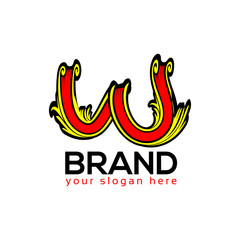 Letter W, W letter logo. Flat logo design.	