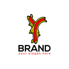 Letter y, y letter logo. Flat logo design.	