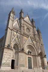 Fototapeta na wymiar Facade of Orvieto Cathedral in Italy
