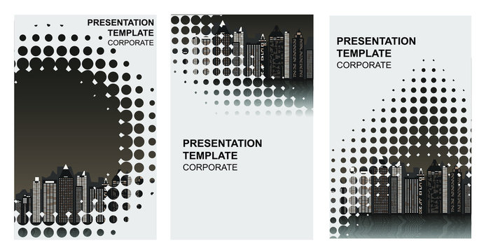 Halftone Roll Up Banner Design Templates Set.