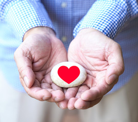 Obraz premium Love or protect the heart concept