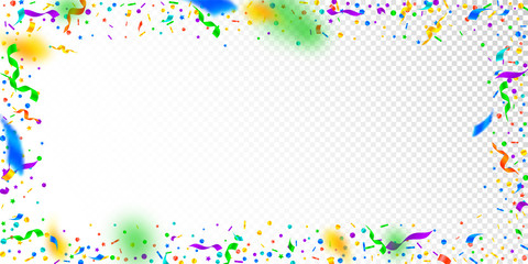 Streamers and confetti. Festive tinsel and foil 