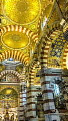Fototapeta na wymiar Interior of Notre-Dame de la Garde,Marseille,France