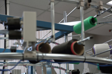 Automatic line for sewing clothes from synthetic and knitted fabrics