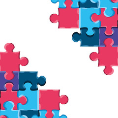 set of puzzle pieces isolated icon