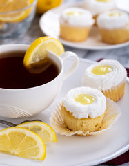 Lemon Cupcakes and Cup of Tea