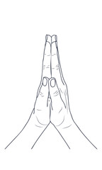 Vector sketch illustration - women's hands.