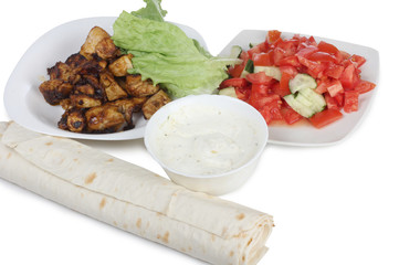 Mexican food ingredients on a white background