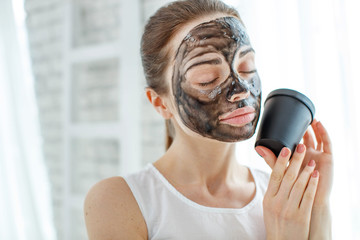 Woman with facial mask 