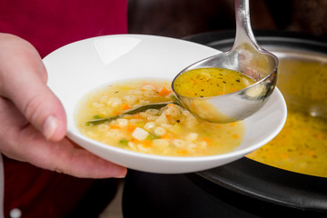 Buffet restaurant. Lunch in the hotel restaurant