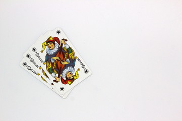 three joker cards isolated