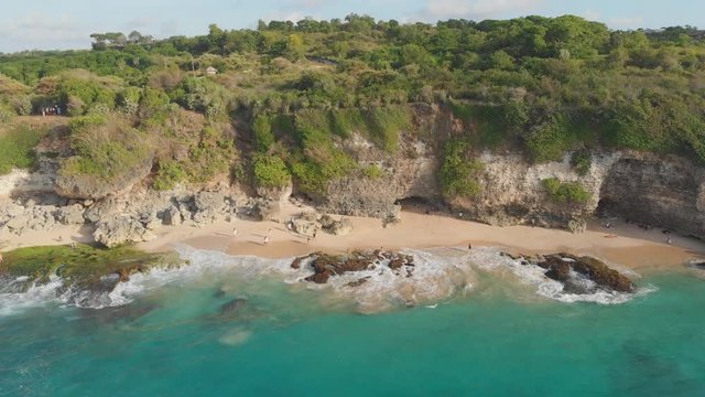 Pantai Tegal Wangi Beach, island of Bali. Indonesia. Aerial view.