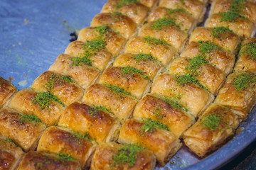 Traditional sweets in a pastry shop in Wadi Musa, Jordan