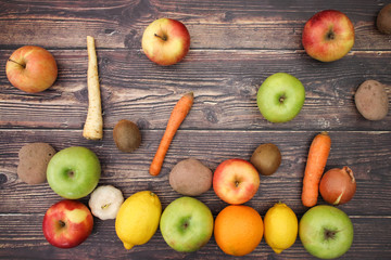 Fruits and vegetables on table - Healthy life