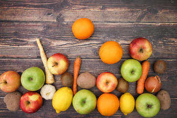 Fruits and vegetables on table - Healthy life