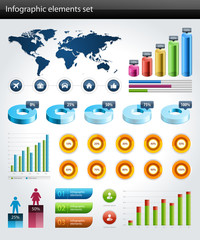 Infographics collection vector graph and charts design elements and data visualization icons set.