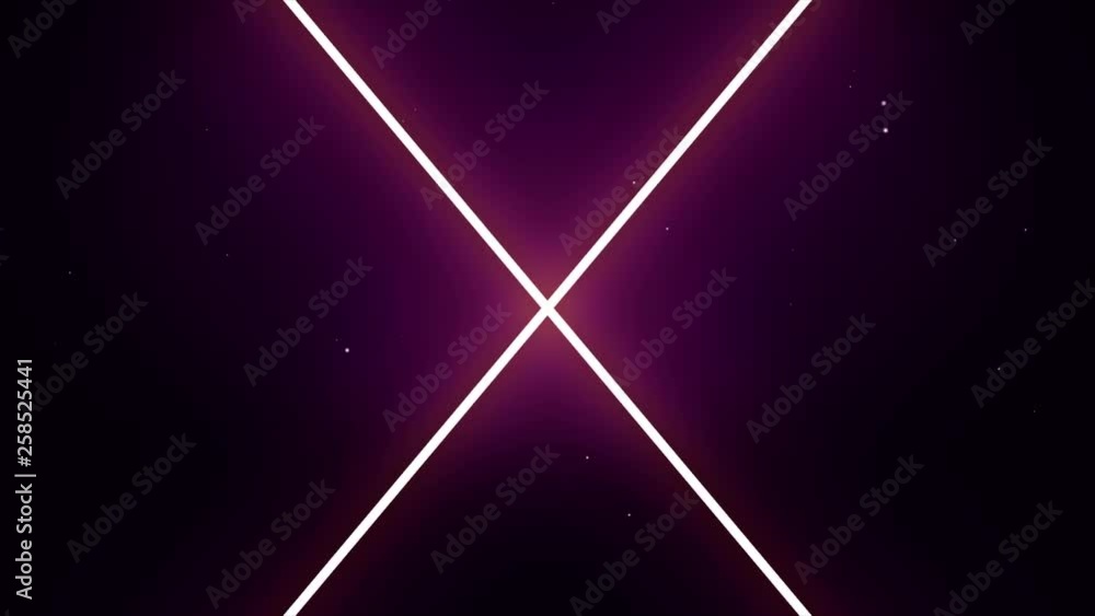 Poster laser cross with synchronous motion of lines. flare light effect.