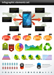 Infographics collection vector graph and charts design elements and data visualization icons set.