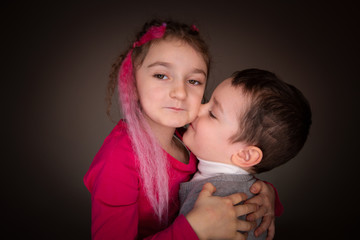 Happy family together hugs with love. Perfect friendship.Portrait kids