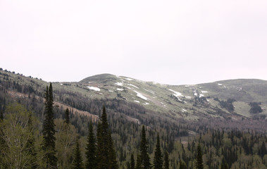 Magnificent mountain view landscape from the top of the mountain panoramic view