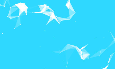 Abstract futuristic background with dots and lines. Vector illustration. Scientific and technological concept, molecular particles and atoms. Big data digital. Polygonal structure.