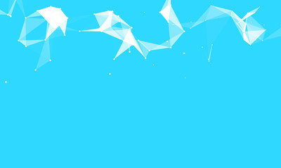 Obraz premium Abstract futuristic background with dots and lines. Vector illustration. Scientific and technological concept, molecular particles and atoms. Big data digital. Polygonal structure.