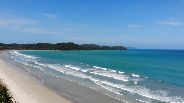 Ocean pan shot view from above, San Vincente, Philippines
