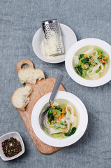 Traditional soup with pasta