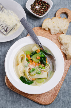 Traditional soup with pasta