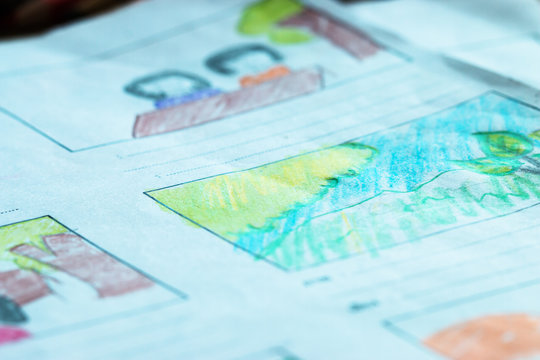 Creator  Storyboard or storytelling drawing creative for movie process pre-production media films script for video editors, development cartoon illustration animation for production shooting