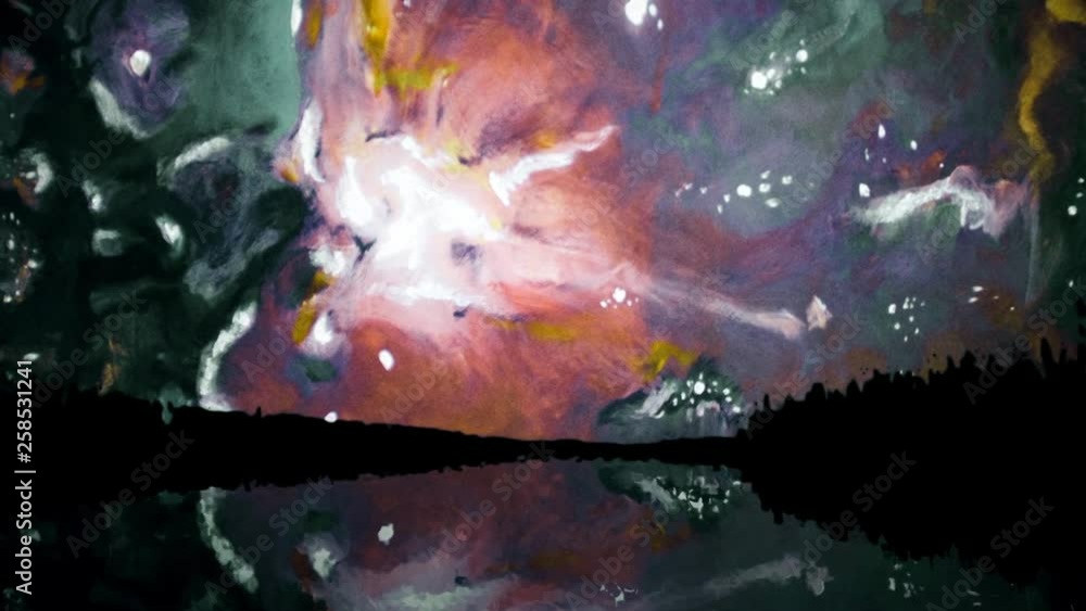 Poster abstract colorful paint in motion. psychedelic abstraction.