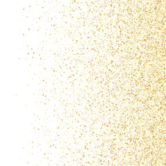 Fototapeta na wymiar Gold sparkles glitter dust metallic confetti on white vector background.