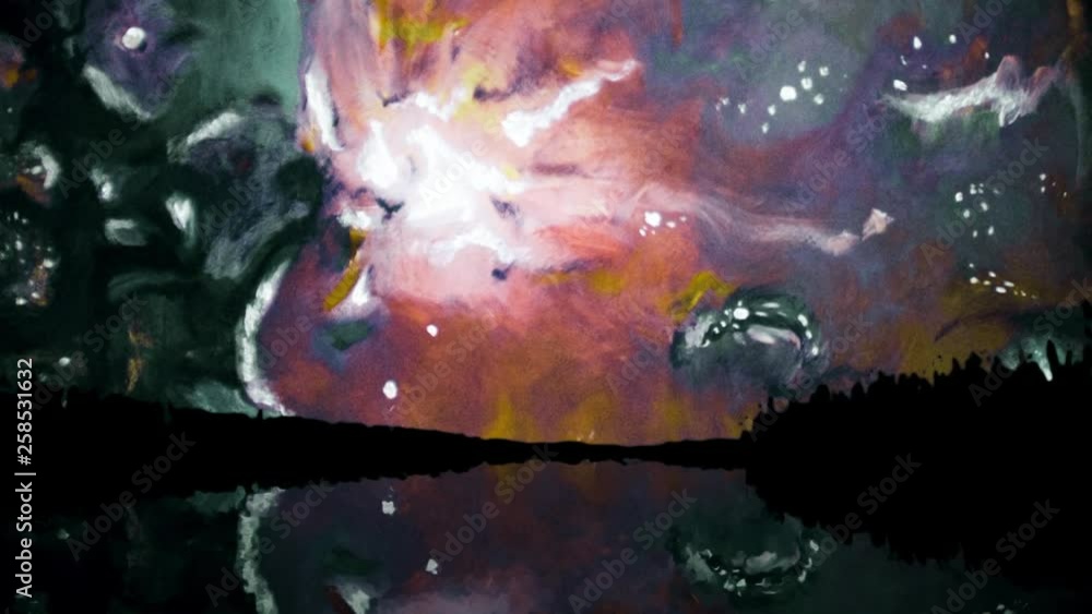 Poster abstract colorful paint in motion. psychedelic abstraction.