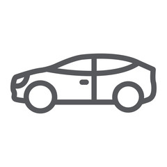 Obraz premium Car line icon, auto and transport, automobile sign, vector graphics, a linear pattern on a white background.