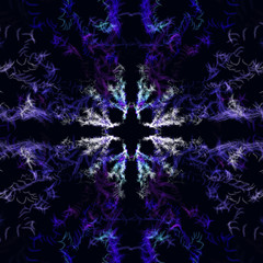 Abstract feather pattern on a black background