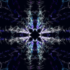 Abstract feather pattern on a black background