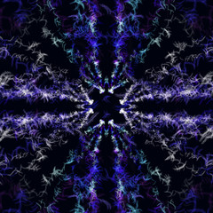 Abstract feather pattern on a black background