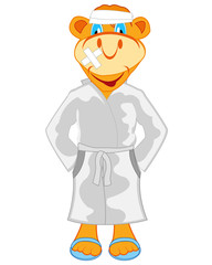Vector illustration of the cartoon animal in hospital