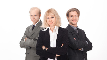 group of successful business people.isolated on white.