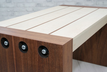 designer veneered table