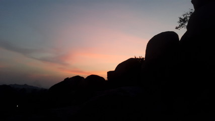 sunset in mountains