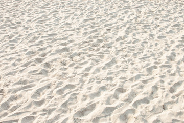 Many footprints on the beach.