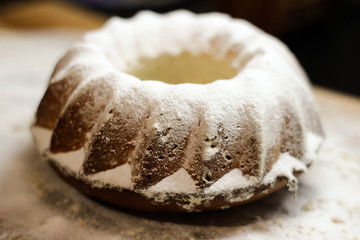 closeup of chocolate cake