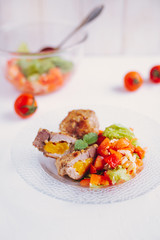 Pork stuffed with fruit