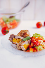 Pork stuffed with fruit